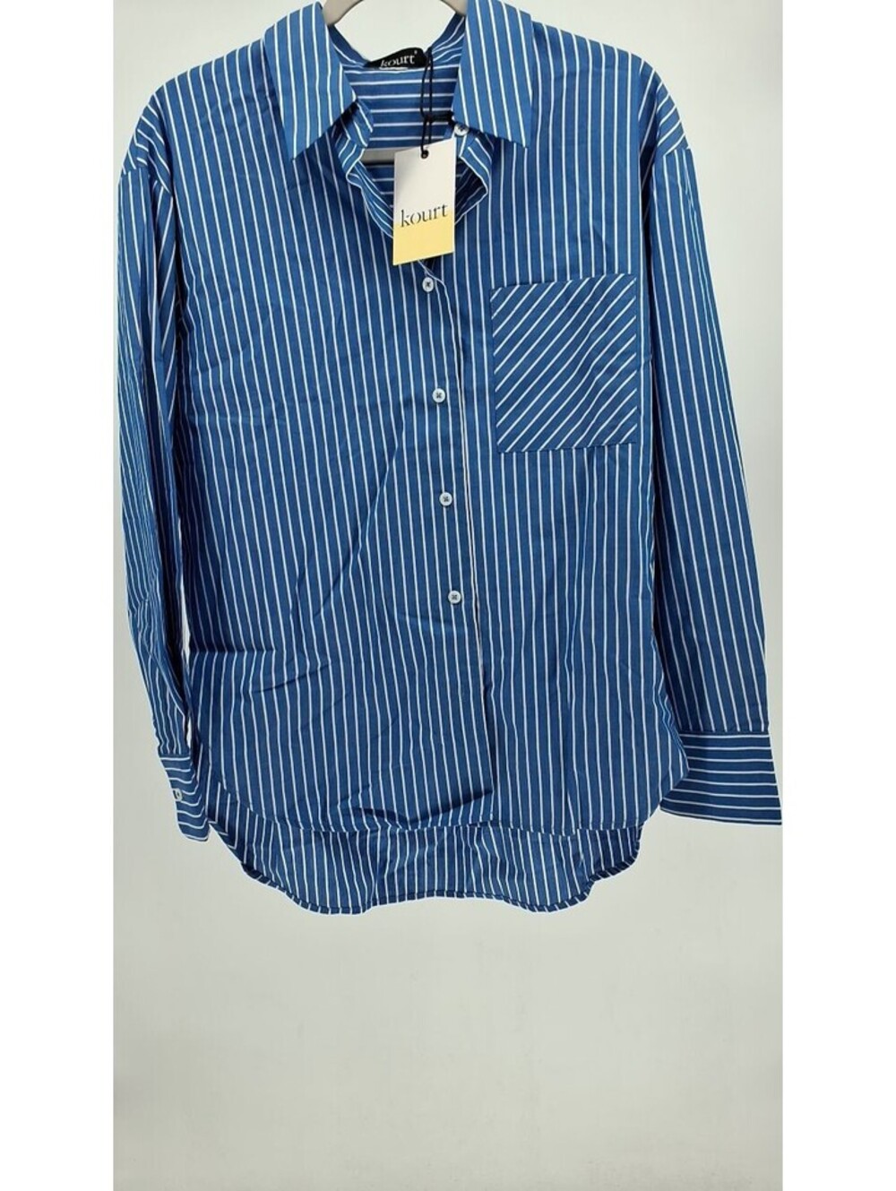 Kourt Matching Co-ord Set S - Blue & White Striped Shirt & Shorts